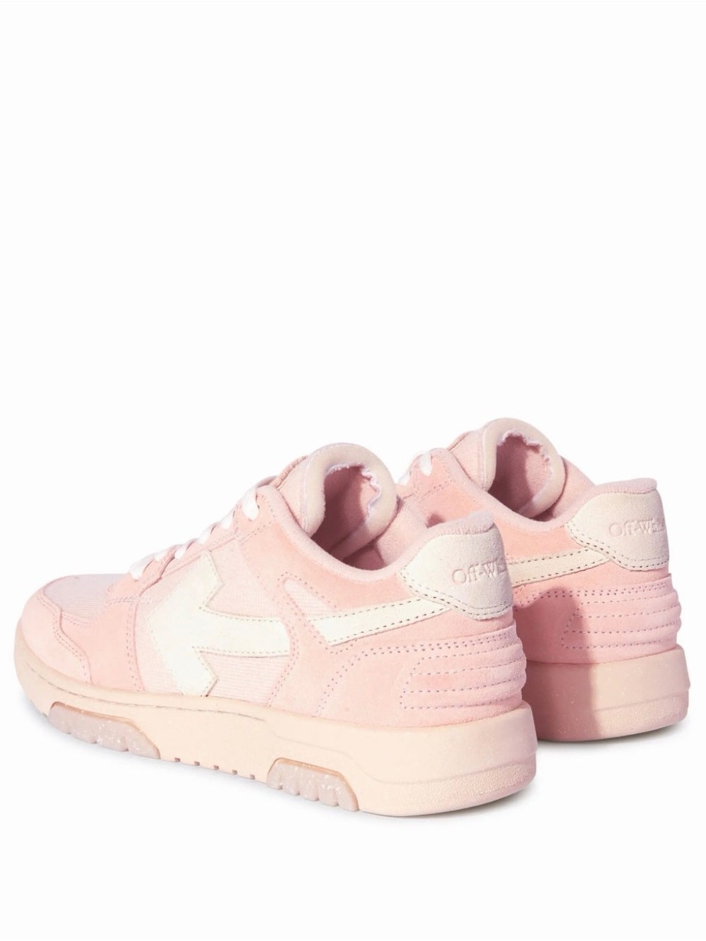 Off-White Women's Low-Top Suede Sneakers in Light Pink and White